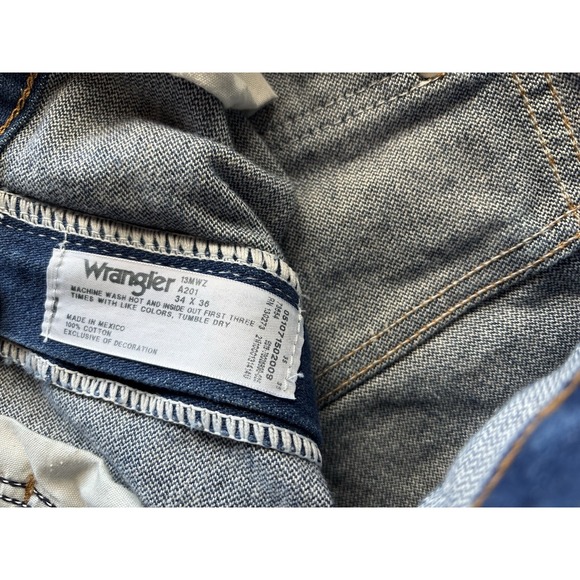 Wrangler Jeans Mens 34x36 (Fits 34x34) 13MWZ Cowboy Boot Cut Rodeo Denim - Picture 9 of 10